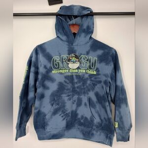 Neff Star Wars Mandalorian Grogu Tie Die Blue Hoodie Youth Kids Size Medium